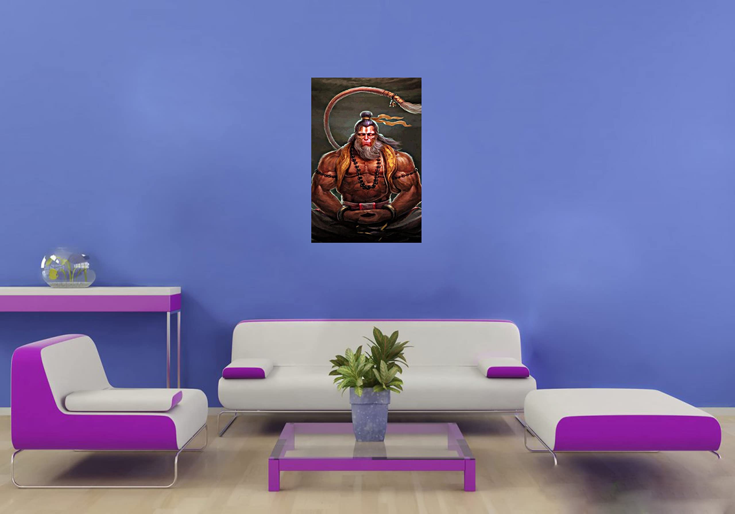 Baldau Prints Hanuman Ji Big Size Flex Poster For Room (24X36 Inch,210 Gsm,Gloss Finish) D-2736